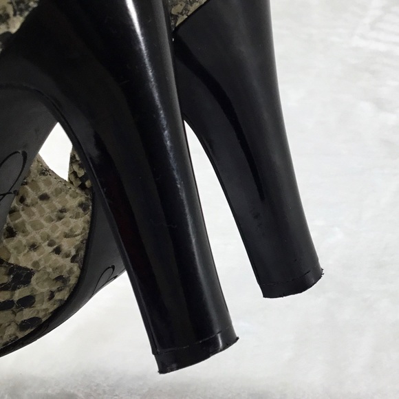 JESSICA SIMPSON LEATHER SNAKESKIN PRINT 7 1/2 - Picture 7 of 8